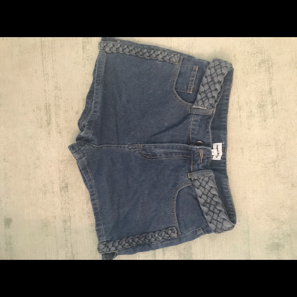 Women’s Blue X Revolve  Braided Denim Shorts